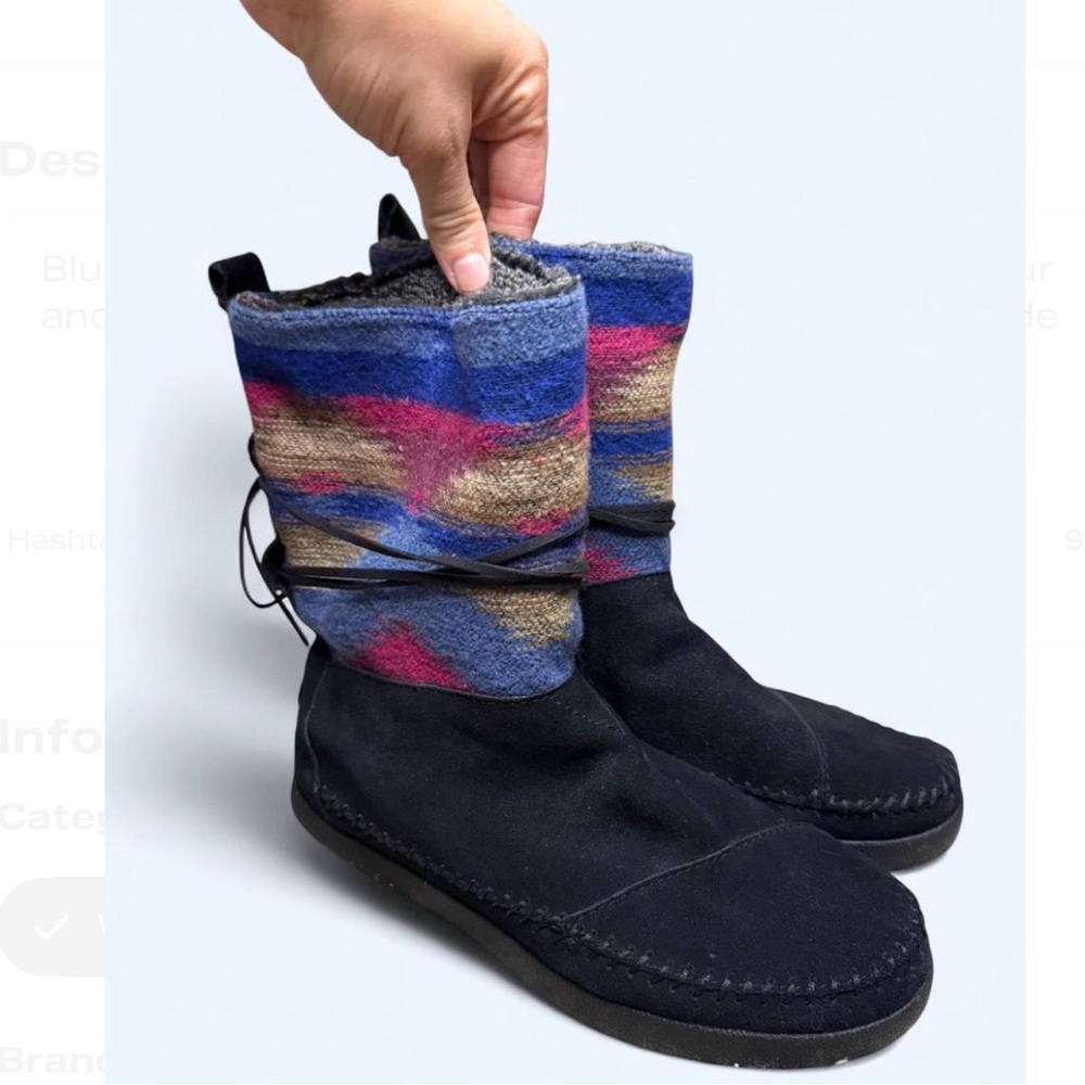 Colorful Patterned Toms suede boots‎
